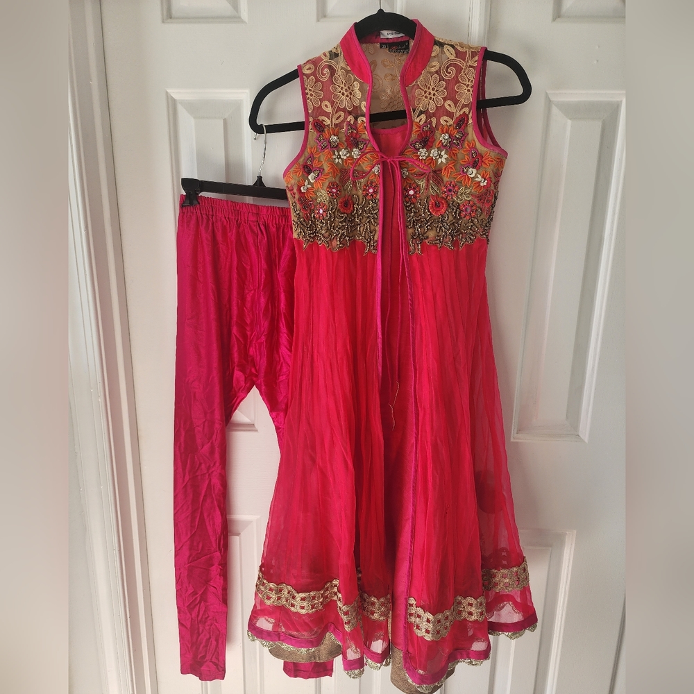 Indian Punjabi Hot Pink Magenta Salwar Kameez Suit size 30 XXS